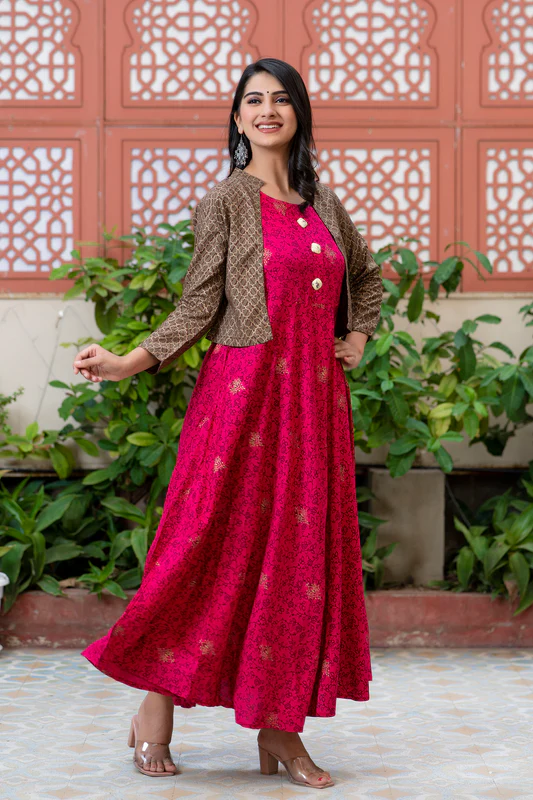 Stylish Straight Kurta in Maroon